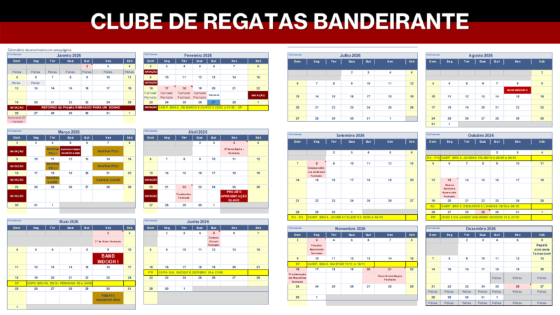 BAND Calendário 2026